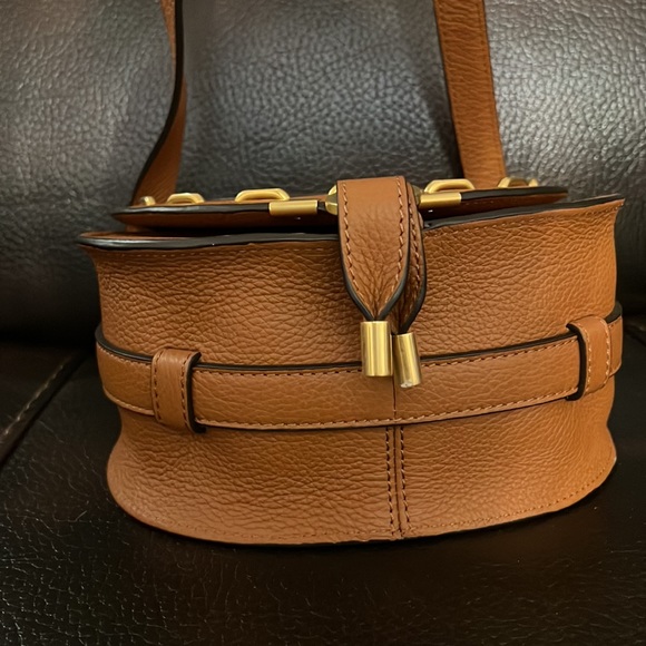 Chloe tan studded leather Marcie saddle crossbody bag NWT - Picture 12 of 14